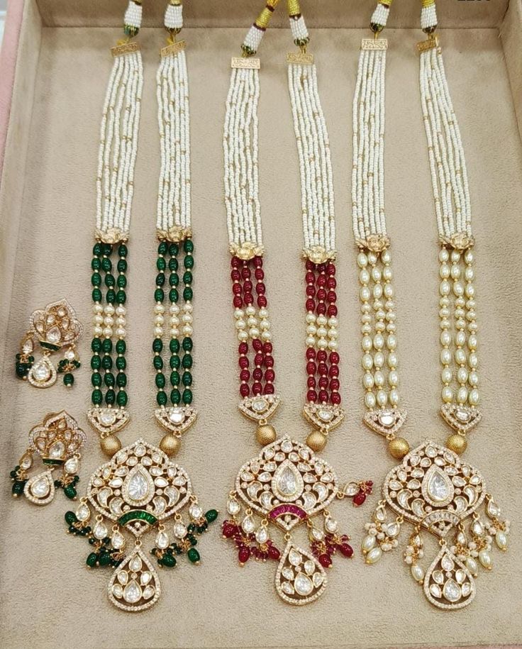 Combo 3 Necklace With Pearls and Diamond Work