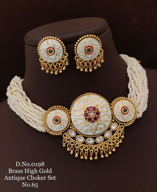 Brass Antique Look Designer Necklace set