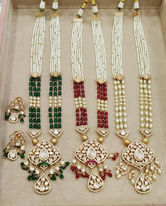Combo 3 Necklace With Pearls and Diamond Work
